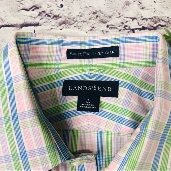 Lands End Super Fine 2-ply Button Down Long Sl. 16 - Picture 5 of 8